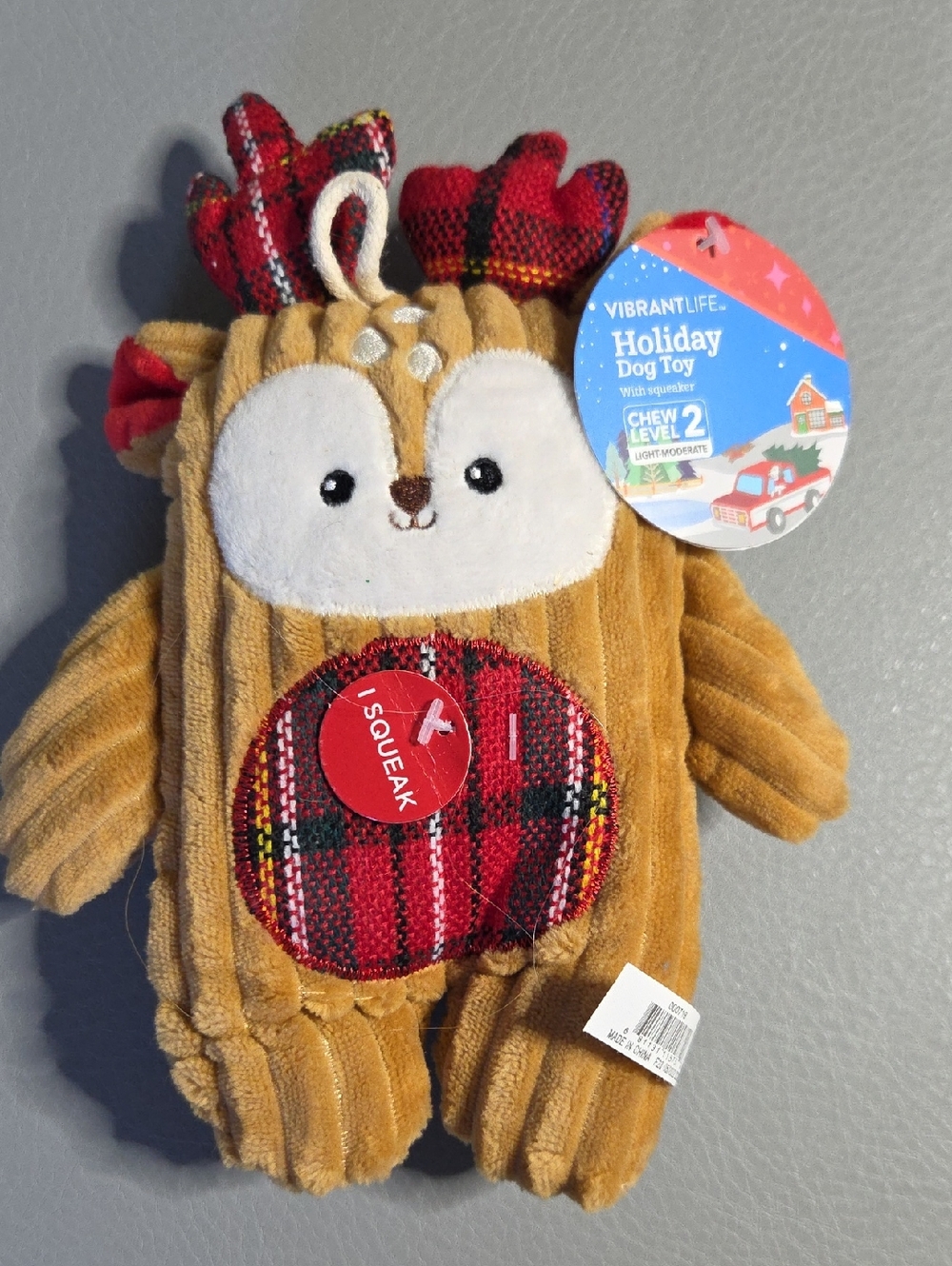 Holiday Plush Dog Toys - Red, Brown, Green - Picture 3 of 6